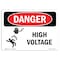 Signmission Safety Sign, OSHA Danger, 7" Height, 10" Width, Rigid Plastic, High Voltage, Landscape OS-DS-P-710-L-2196 - alternate 1